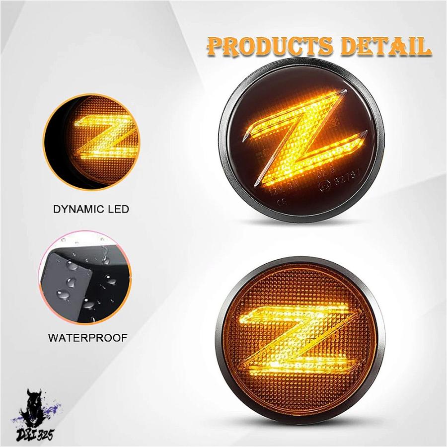 【互換品】 日産370Z クーペ Z34 2009-2020 LEDダイナミックバーニングライトとサイドマーカーライトエラー対応 社外製の画像