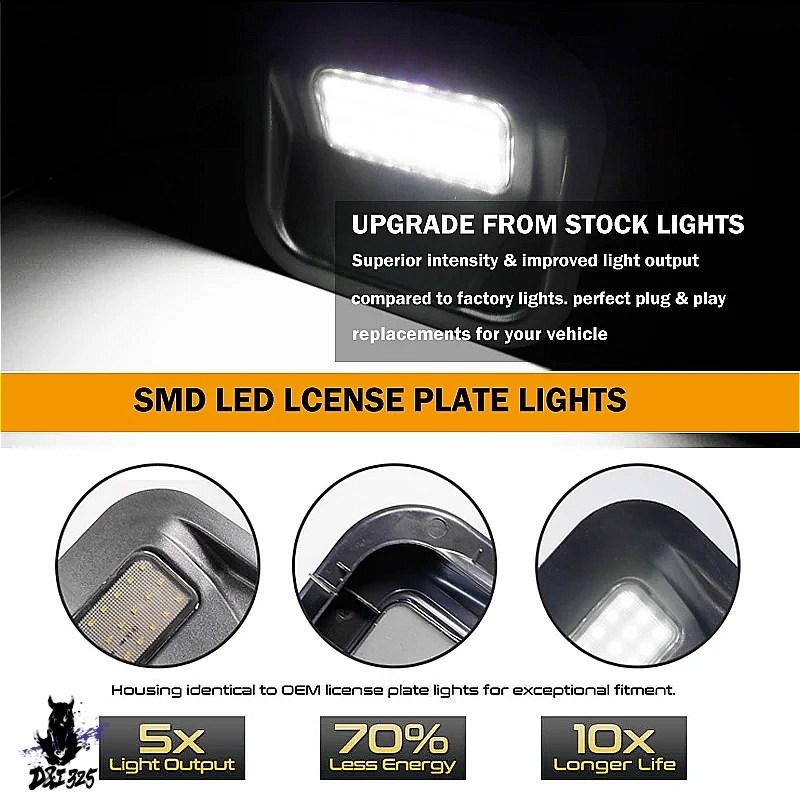 【互換品】 2 個白色 LED トラックベッドマルチプロテールゲートリアステップライト 2019-2021 GMC シエラ 1500 \u0026 20 社外製の画像