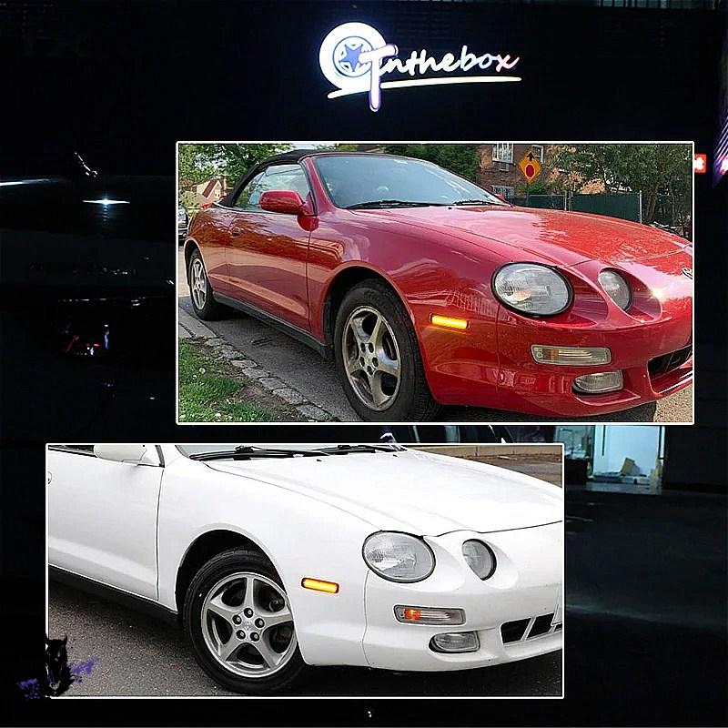【互換品】 ラバー/ホワイトLEDカーヘッドライト フロントバンパー サイドマーカーインジケーター 信号灯1994-1999 社外製の画像