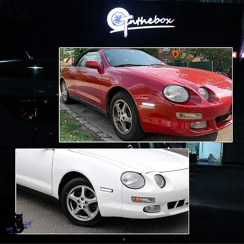 【互換品】 ラバー/ホワイトLEDカーヘッドライト フロントバンパー サイドマーカーインジケーター 信号灯1994-1999 社外製の画像
