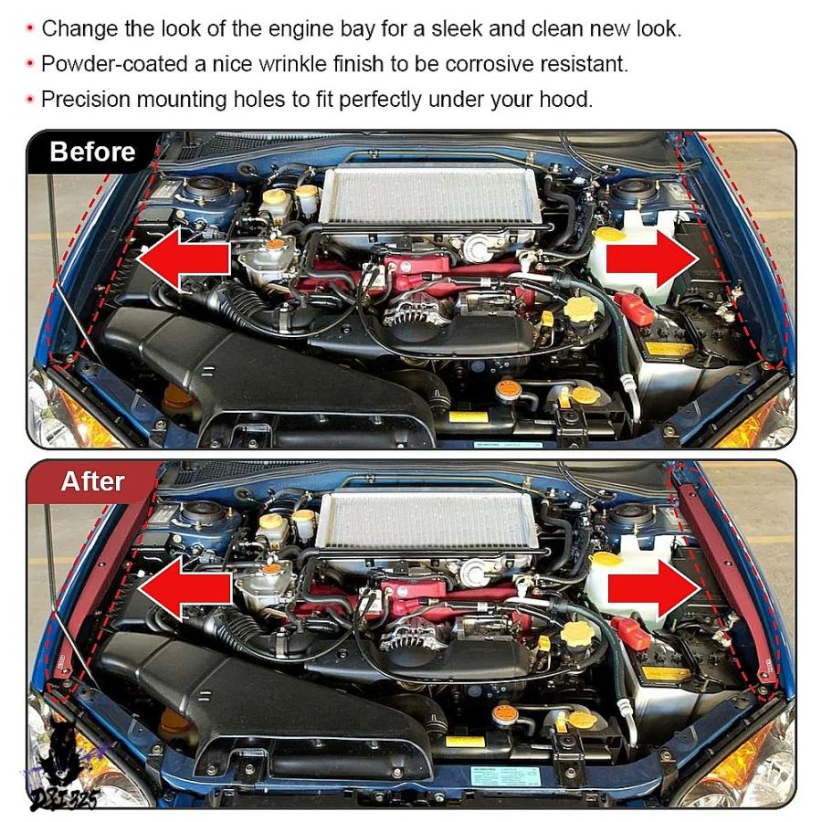 【取り替えっこ品】 2個軽銀製フェンダーシュラウドキット 2008-2014スバルwrx \u0026 sti ccr05 ハードウエア黒いこと/レッドパネルプレートエンジンベイ