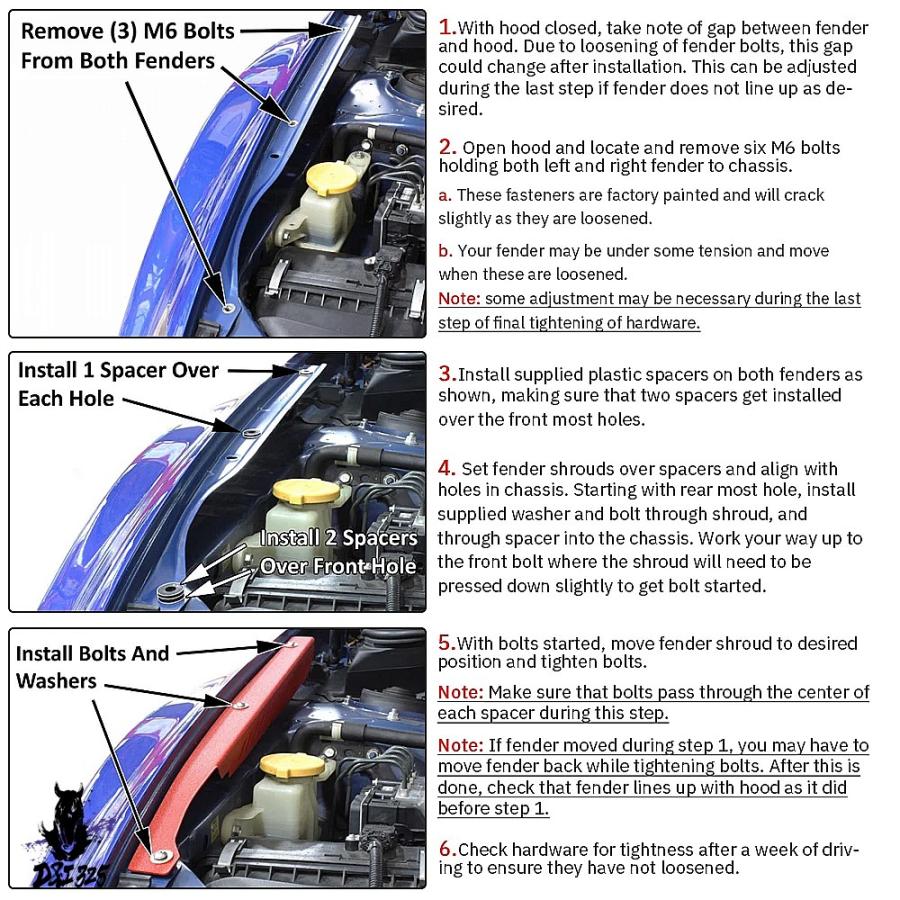 【取り替えっこ品】 2個軽銀製フェンダーシュラウドキット 2008-2014スバルwrx \u0026 sti ccr05 ハードウエア黒いこと/レッドパネルプレートエンジンベイ