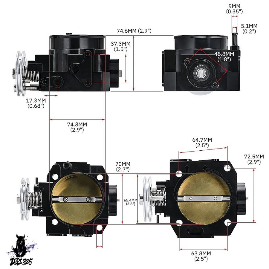 【互換品】 スロットルボディ RSX DC5 シビック SI EP3 K20 K20A 70mm 社外製の画像