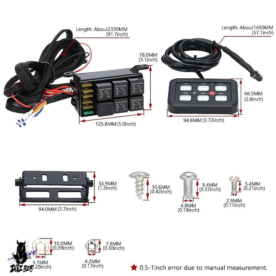 【互換品】 6ギャングLEDスイッチパネル 12v-24v 600w-1200w 回路制御 リレーシステムボックス スリムタッチ ボート ジープ キャラバン 社外製の画像