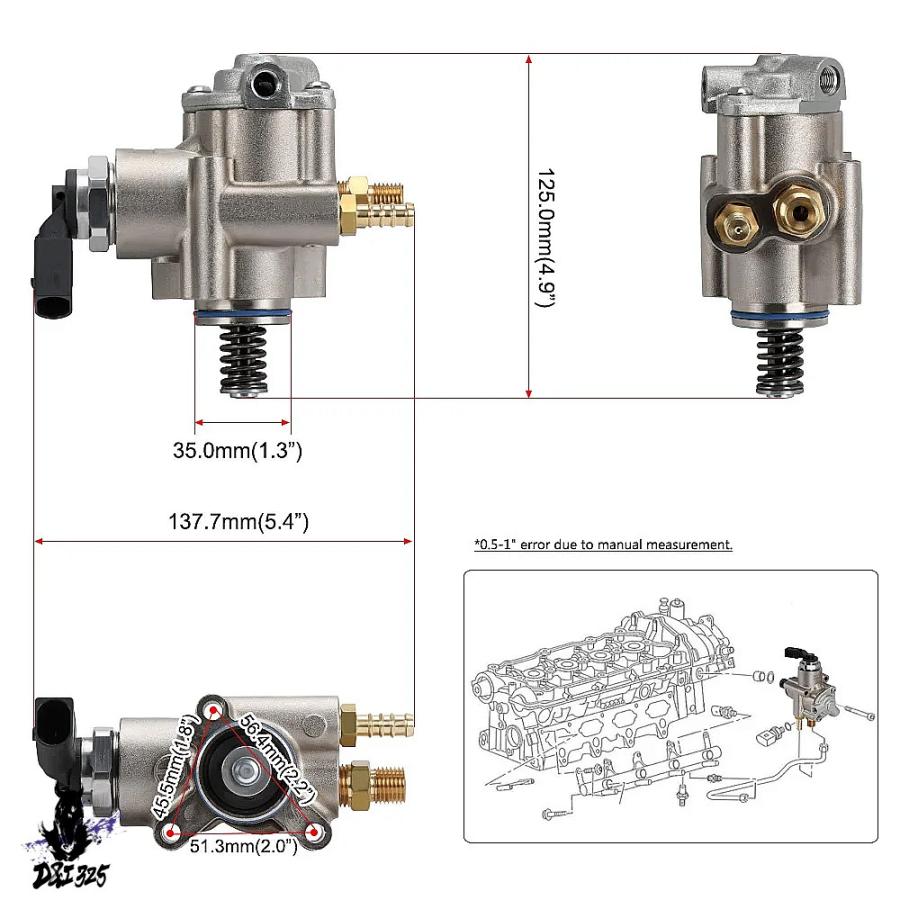 【互換品】 高圧燃料ポンプ アウディa1 a3 s3 a4 a6 vwジェッタシートシュコダ2.0t tfsi 06f127025k 06f127025m 06f127025f 社外製_2