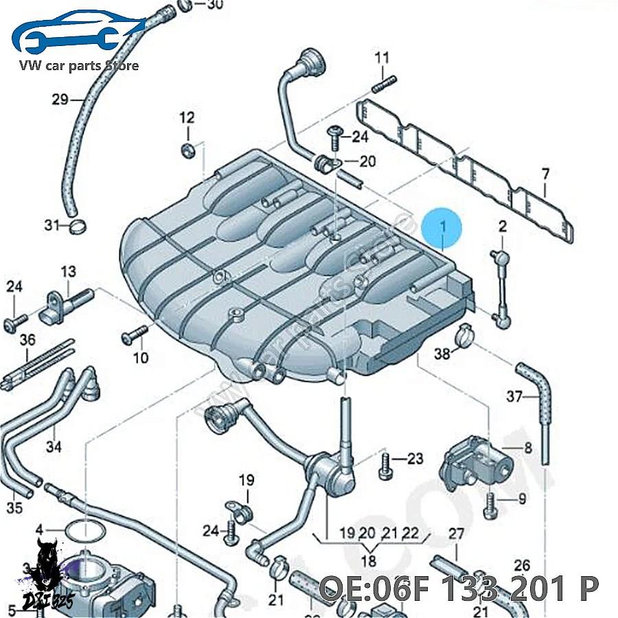 【互換品】 06F 133201 P インテークマニホールド EA113 アウディ A3 A4 A6 TT VW パサートジェッタゴルフ GTI EOS Sciricco 信頼 きる品質 06F 133 201 N 社外_6