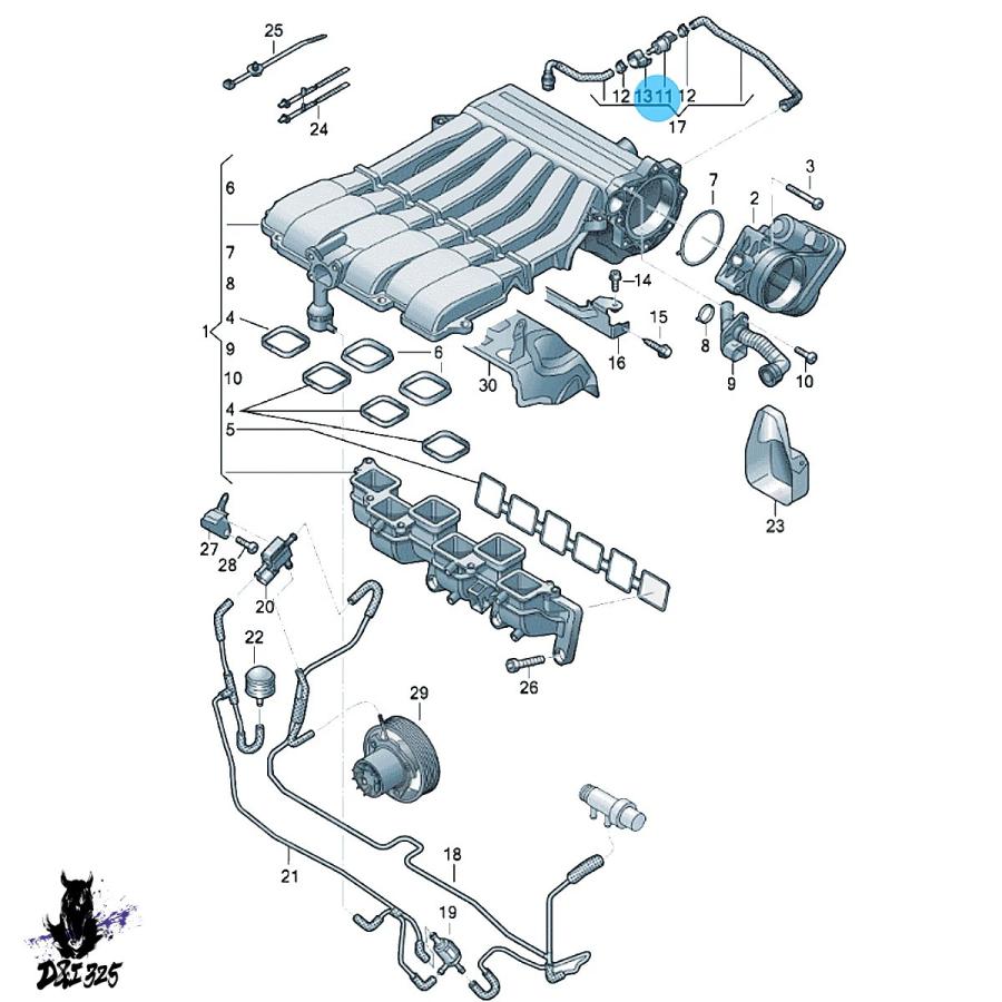 【取り替えっこ品】 燃え種蒸汽船パージ弁膜 vw 竓 Passat phaeton touareg 3.6l touareg 2007-2016 06d133517b 06d133517c