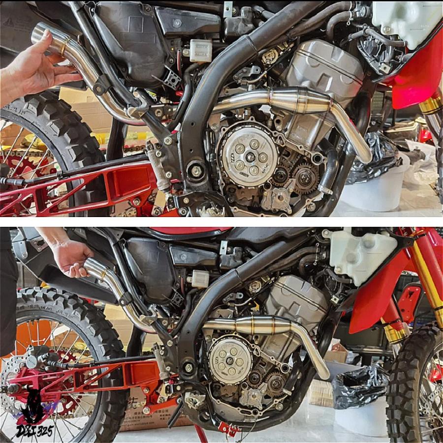 【互換品】 ホンダ CRF300L CRF300LラリーABS 20212023用のステンレスエキゾーストパイプヘッダーミッドパイプ オンタイプ_1