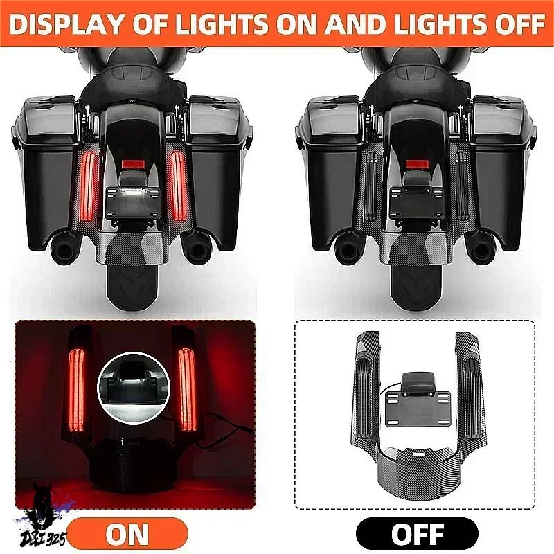 【互換品】 ハーレーダビッドソン Touring Electra Street Glide FLTRX14用 バイクリアフェンダーシステム延長ライト CVO 社外製の画像