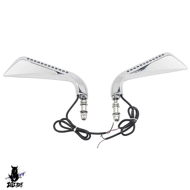【互換品】 ダイナファットボーイ用 LEDライトバックミラーサイドミラー 社外製_1