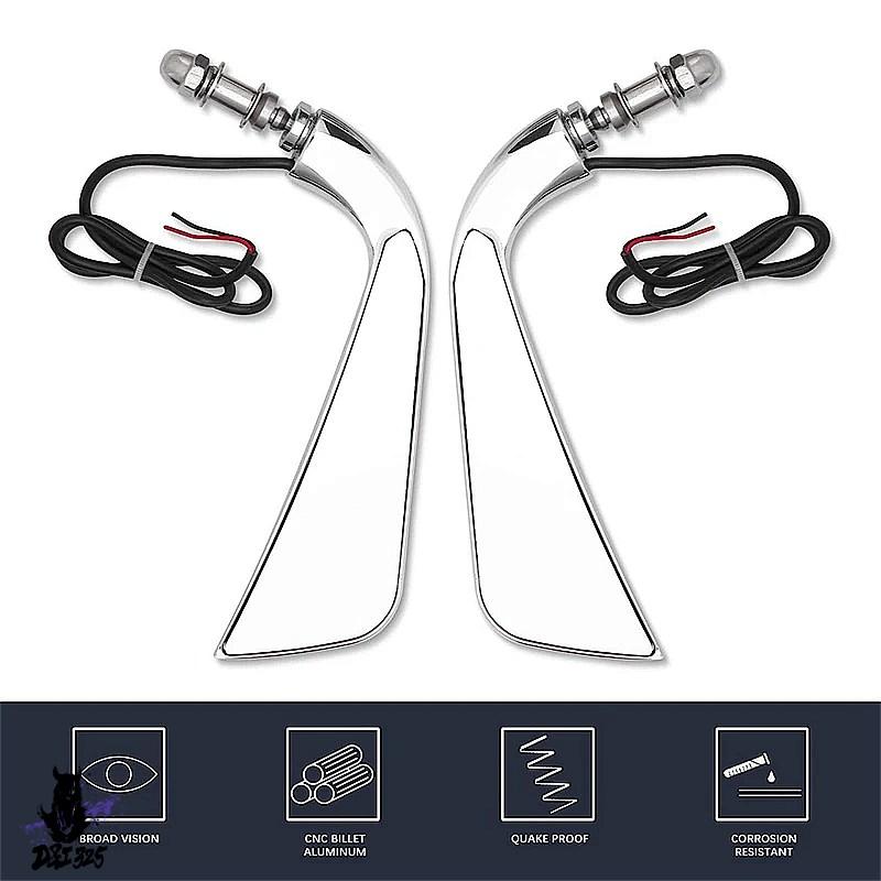 【互換品】 ダイナファットボーイ用 LEDライトバックミラーサイドミラー 社外製_3