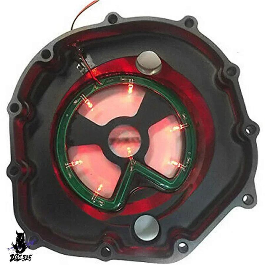 【互換品】 カワサキ ZX14R ZZR1400 20062022用 アルミニウムLEDクリアエンジンクラッチカバー 社外製の画像