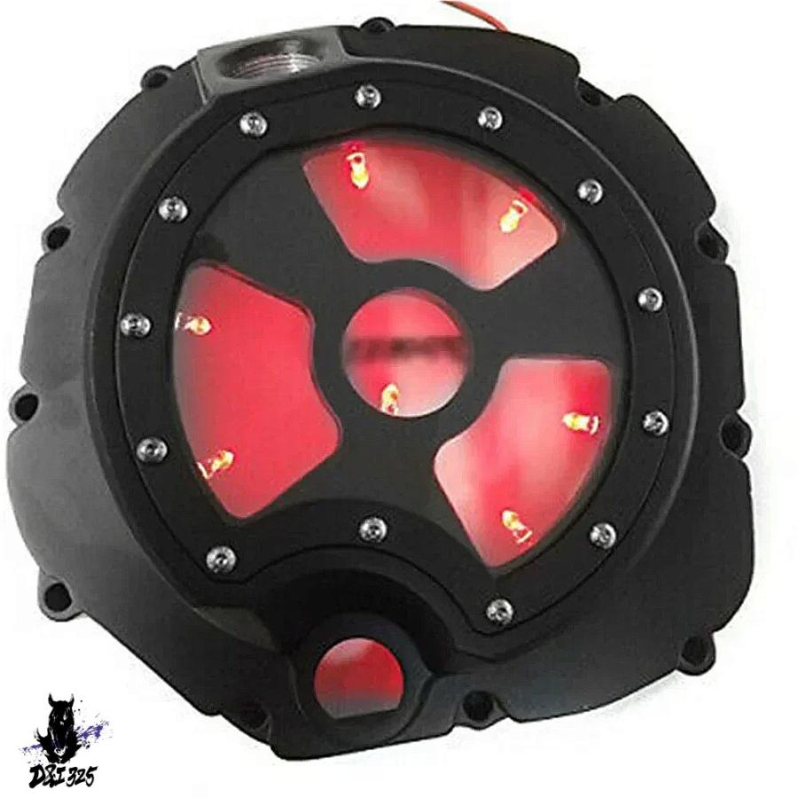 【互換品】 カワサキ ZX14R ZZR1400 20062022用 アルミニウムLEDクリアエンジンクラッチカバー 社外製の画像