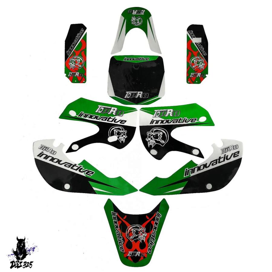 【互換品】 Tdpro車体ステッカー 黒プラスチックフェアリングフェンダーやシート カワサキKLX110 KX65 ダートピットバイク125 ...