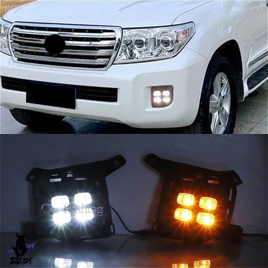 【互換品】 トヨタ ランドクルーザー FJ200 LC200 2012-2015専用 LED デイランニングライト＆フォグランプ2個セット 社外製_7