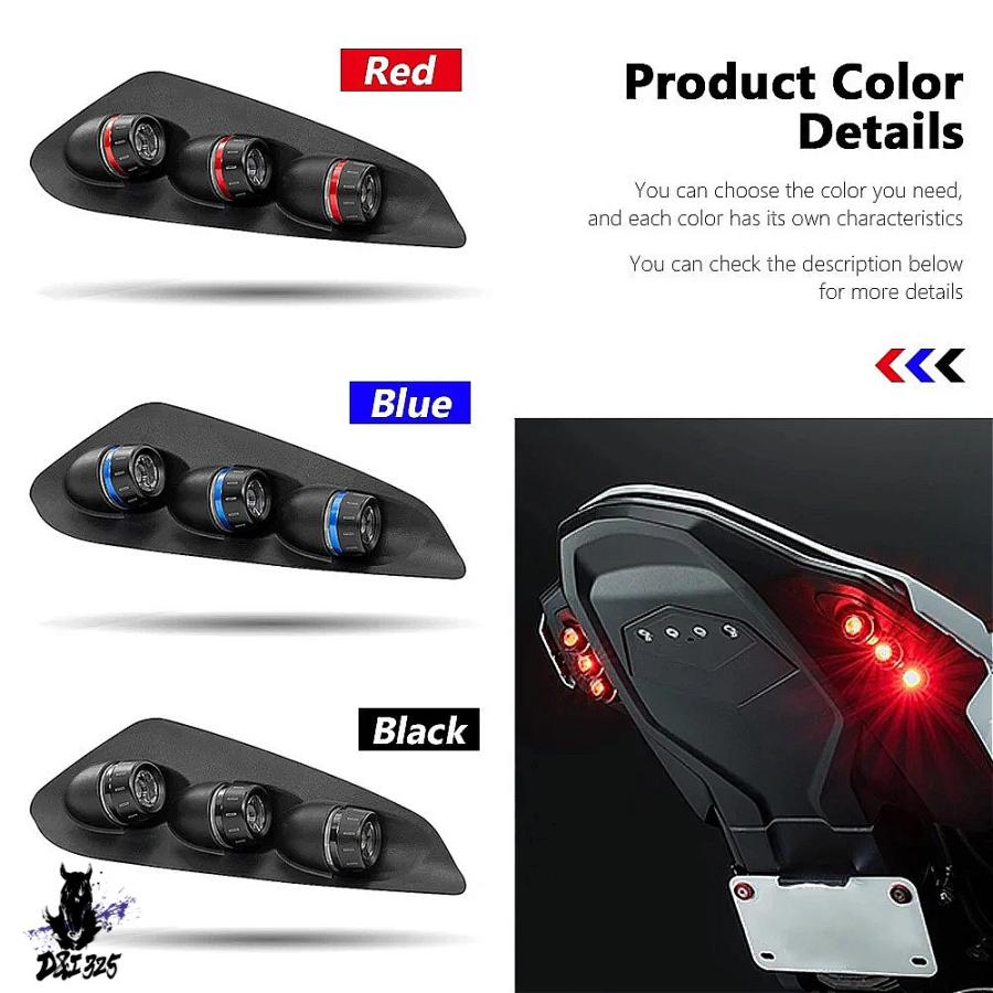 【互換品】 BMW s1000rr 2023 2024 用 統合LEDテールライト ウインカー 明黒 赤 青 1ペア 社外製の画像