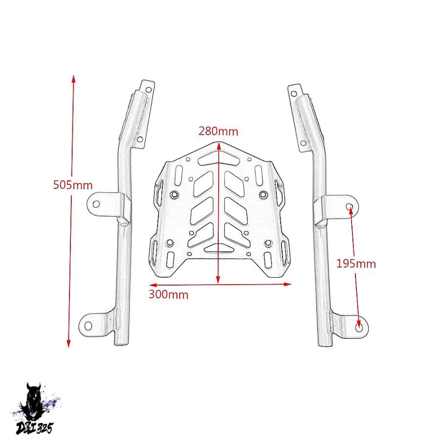 【互換品】 ホンダAdv160 2024年 リアラゲッジラック カーゴトップボックスベース サポートホルダー バイクパーツ キャリアケース 社外製の画像