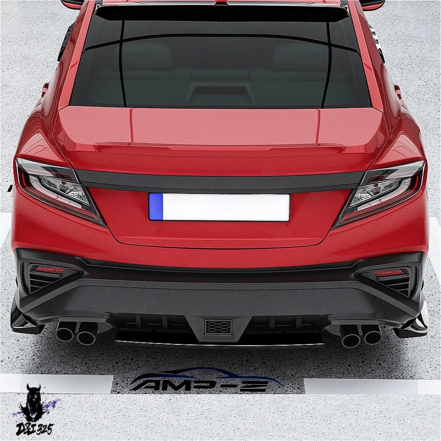 【互換品】 スバル WRX STI VB 2022 リアバンパーリアリップコーナースポイラー ステッカーカバーグロスブラック外装ガードカバートリム 社外製_4
