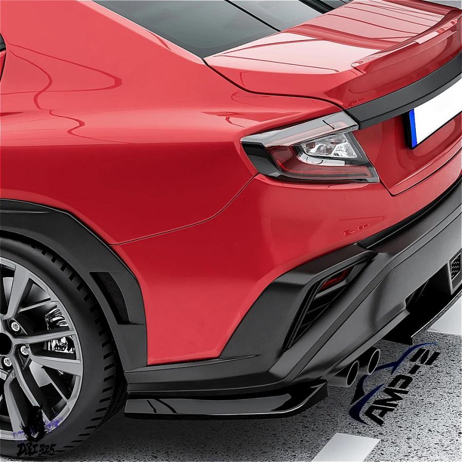 【互換品】 スバル WRX STI VB 2022 リアバンパーリアリップコーナースポイラー ステッカーカバーグロスブラック外装ガードカバートリム 社外製_5