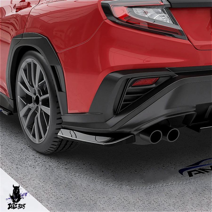 【互換品】 スバル WRX STI VB 2022 リアバンパーリアリップコーナースポイラー ステッカーカバーグロスブラック外装ガードカバートリム 社外製_6