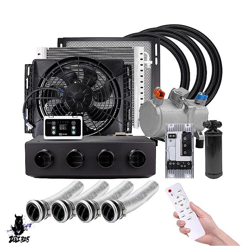 電動エアコンコンプレッサー 互換品】 汎用 4穴電動エアコンコンプレッサー 12v/24v カーエアコン