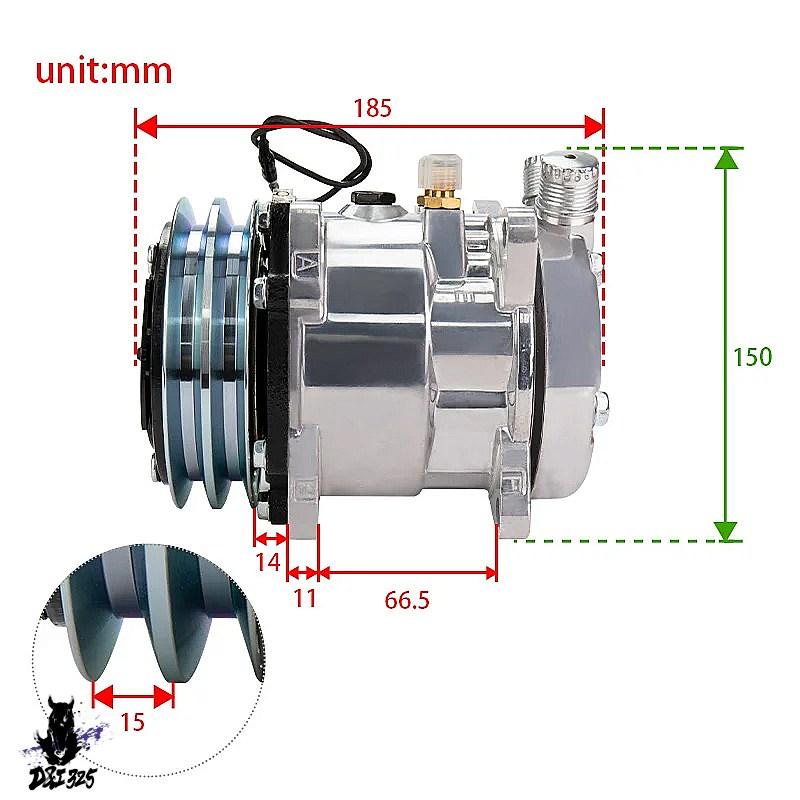 互換品】 505サンデンコンプレッサーSD505 5H09 12v/24v A2 vベルト