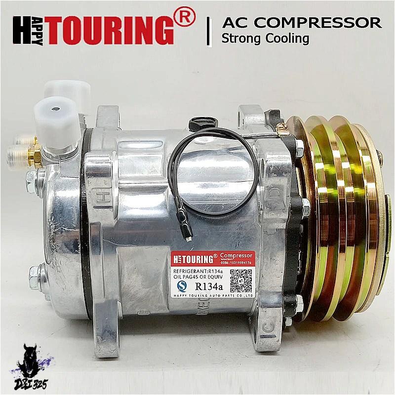 互換品】 サンデン SD508 508 AC エアコンコンプレッサー 2溝 12V