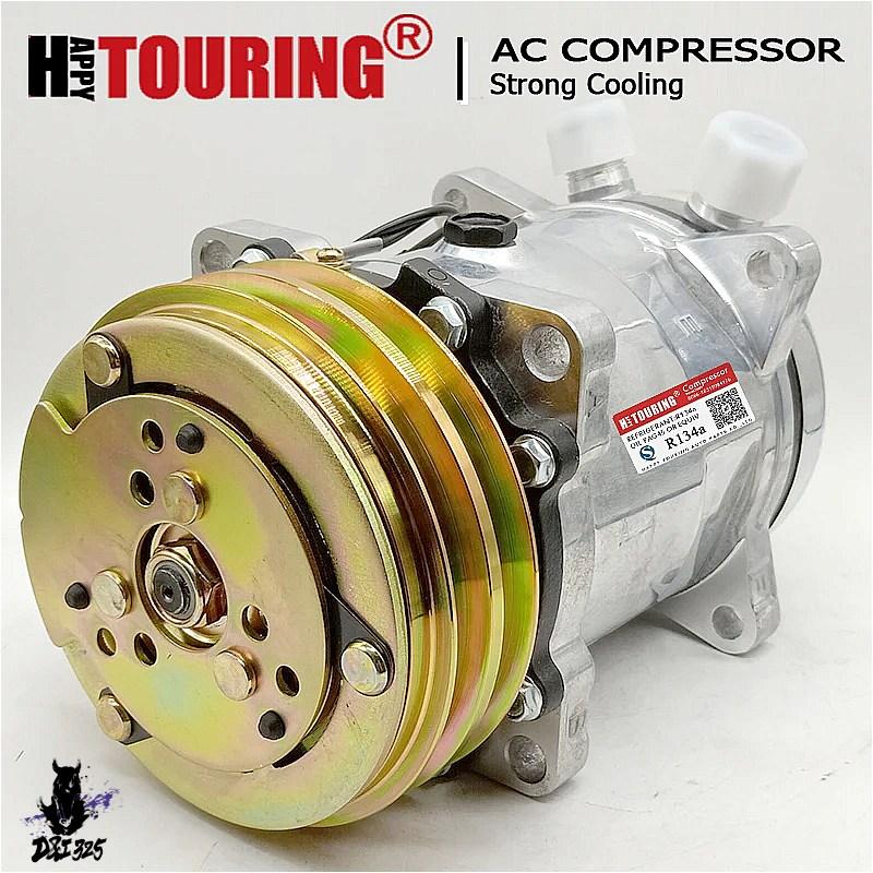 互換品】 サンデン SD508 508 AC エアコンコンプレッサー 2溝 12V