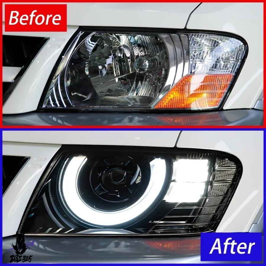 互換品】 三菱パジェロ V73 2004-2014 LED オートヘッドライト