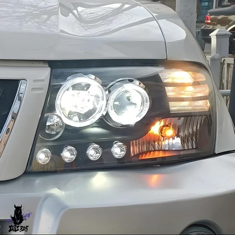 互換品】 フロントランプ三菱パジェロ V73 2007-2015 LED 自動ヘッド
