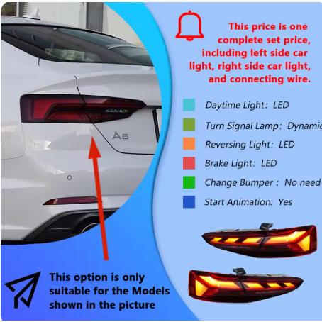 互換品】 アウディ A5 A5L S5 RS5 2017-2019 LED車リアランプ