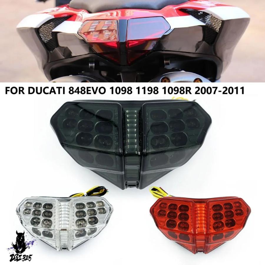 【互換品】 バイク LED テールライトアセンブリスモーキーレンズ高輝度 Ducati 8フォーティエイト/1098/1198 適合 社外製_4