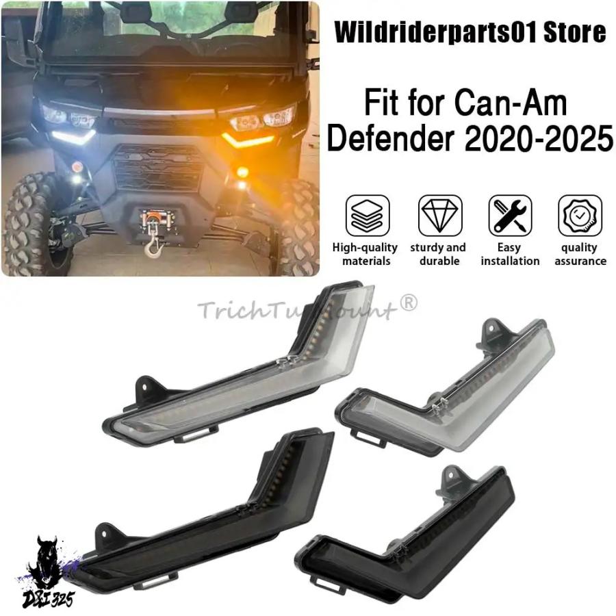 【互換品】 Can-Am Defender Max 2020 2021 2022 2023 2024 2025 12V LEDフロントアクセントライト ウインカーランプ 車アクセサリー |  | 04