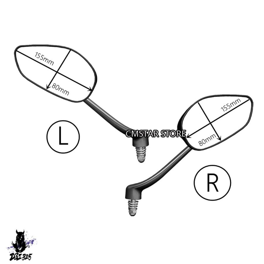 【互換品】 バイクバックミラーサイド反射ミラーリバースミラー Zontes ZT350E R/T/V/X/D/M ZT350R-T ZT310-M-VX-V1 ZT150D/M 社外製_11