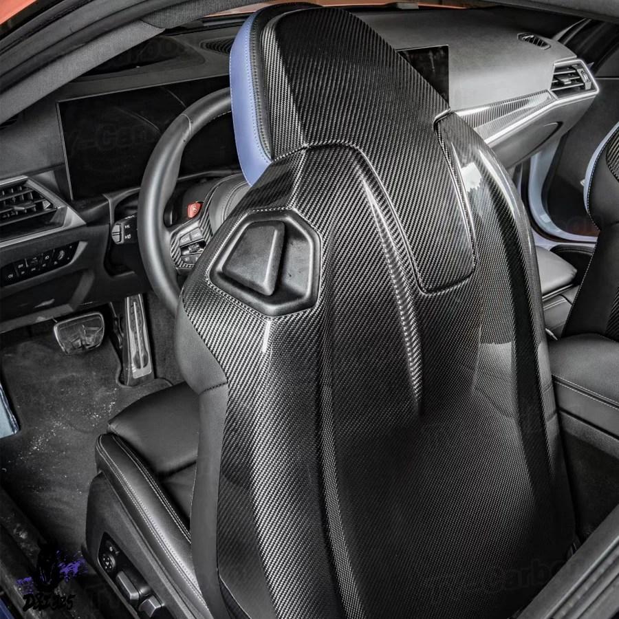 互換品】 ドライカーボンシートバックカバートリム BMW G80 M3 G82 G83
