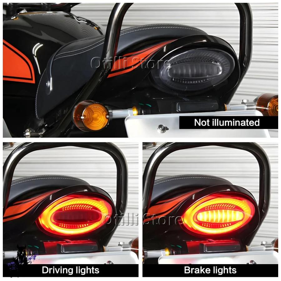 互換品】 バイクアクセサリースモークレッド LED ブレーキテールライト