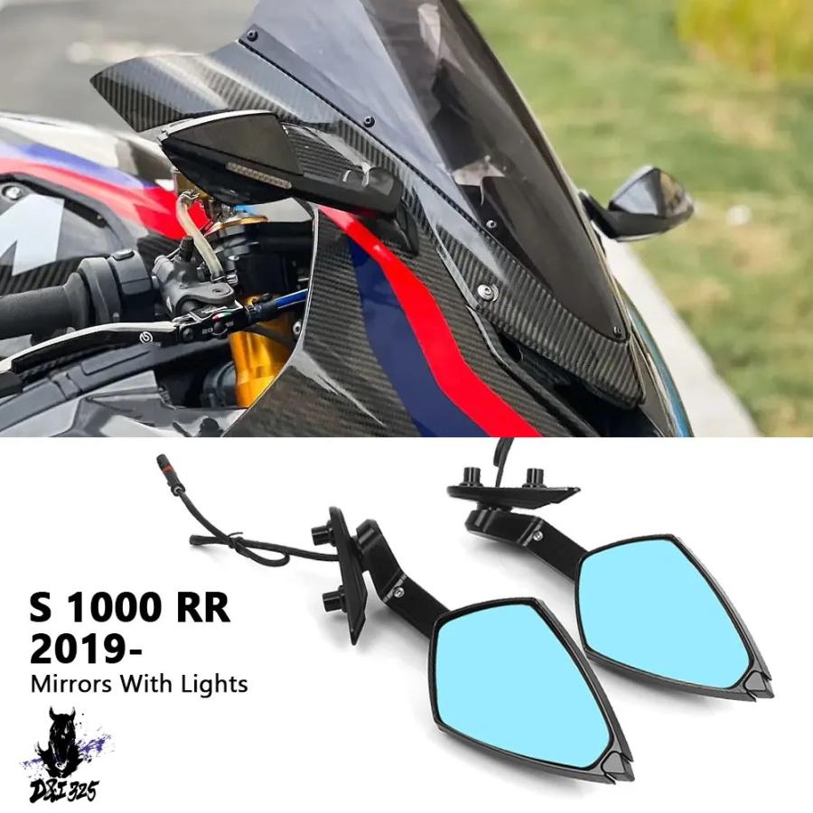 【互換品】 バイクバックミラー LED ウィンカーライト BMW S1000 RR S1000RR 2019-2025 サイドミラーアクセサリー_3