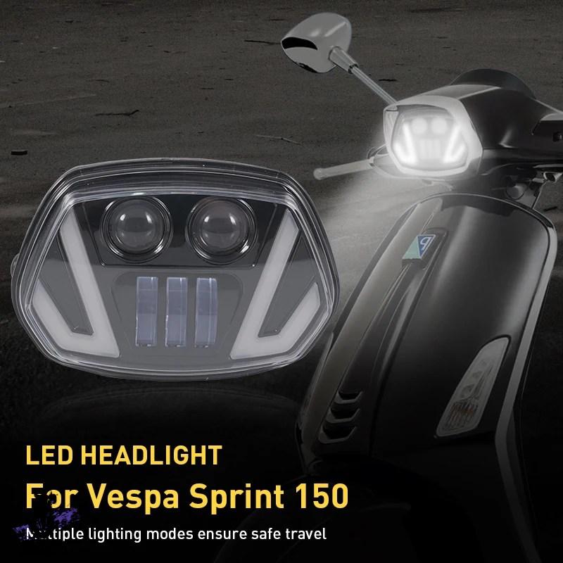 【互換品】 Vespa Sprint 150 GL / Super GTR DRLヘッドライト（ハイ/ロービーム） バイク LEDウインカー 社外製_2