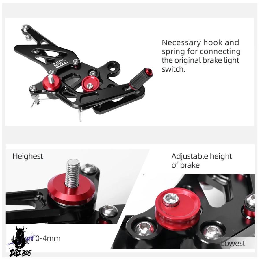 【互換品】 FZ1 FZ8 rearsetリアセットフットフットペグバイクヤマハFZ1 2006 2007 2008-2014 FZ8 2010 2011 2012 2013の画像