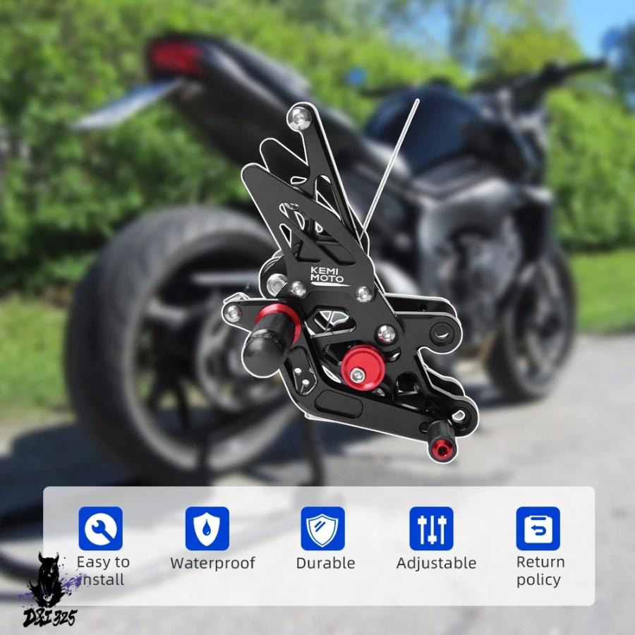 【互換品】 FZ1 FZ8 rearsetリアセットフットフットペグバイクヤマハFZ1 2006 2007 2008-2014 FZ8 2010 2011 2012 2013の画像
