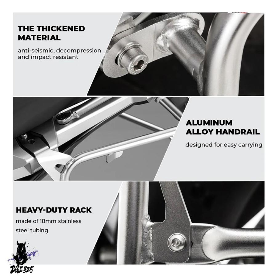 【互換品】 バイクキャリアセット サイドサポートラック BMW R1200GS R1250GS パニアラック キャリアキャリア取り付けブラケット対応の画像