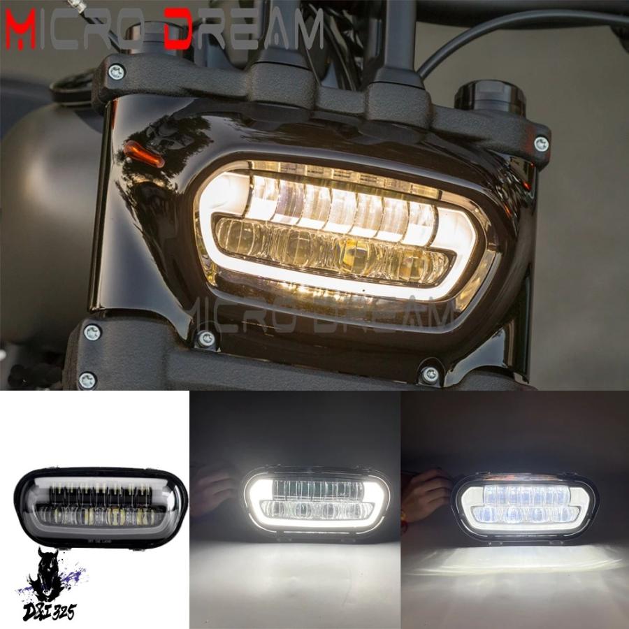 【互換品】 バイクヘッドライトカバー ハイビームロービームヘッドライトカバー ハーレーソフテイルフロントカバー ファットボブ114 fxfb fxfbs 18 19 20 2の画像