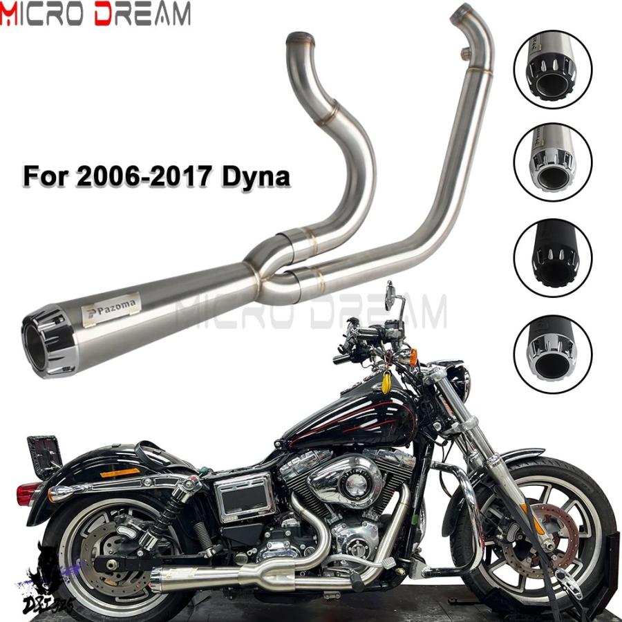 【互換品】 2-into-1 軽量マフラーバイクマフラー排気システムダイナローライダー FXDLI FXDL FXDLS ワイドグライド FXDWGI FXDWG_1