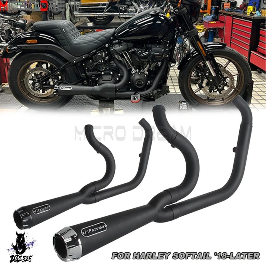 ハーレーダビットソンHarley-Davidsonステンレス マフラー 互換品】 2-in-1 スステンレス バイクマフラー 1 3/4インチ 2インチ