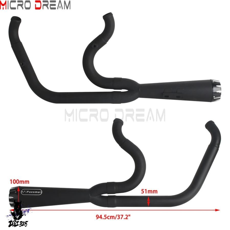 互換品】 2-in-1 スステンレス バイクマフラー 1 3/4インチ 2インチ