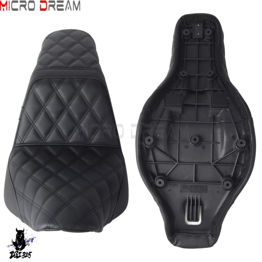 【互換品】 革スポーツベンチシートクッションバイクドライバー助手席ツーアップシートパッドハーレーソフテイル FXLR FLSB FXLRS FXLRST 18-Upの画像