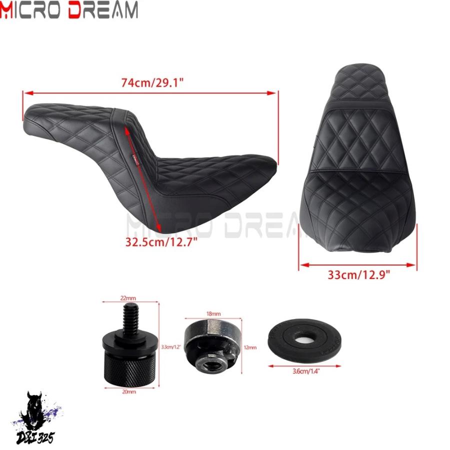 【互換品】 革スポーツベンチシートクッションバイクドライバー助手席ツーアップシートパッドハーレーソフテイル FXLR FLSB FXLRS FXLRST 18-Upの画像