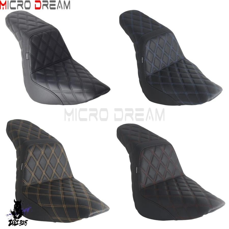 【互換品】 革スポーツベンチシートクッションバイクドライバー助手席ツーアップシートパッドハーレーソフテイル FXLR FLSB FXLRS FXLRST 18-Upの画像