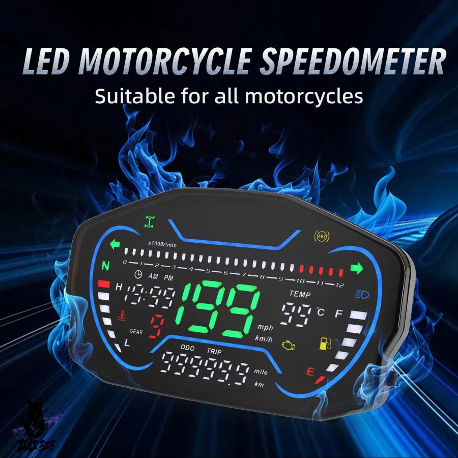 互換品】 バイク計器アセンブリモトスピードメーター オドメータータコ