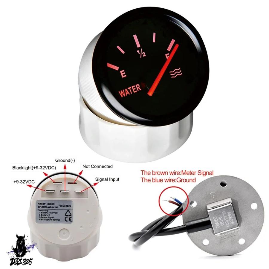 互換品】 0〜190Ω燃料計+0〜190Ω燃料タンクメーターセンサーE-1/2-F
